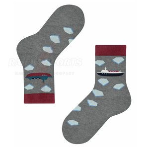 Custom Logo Printed Men's Casual <b>Ankle</b> High Compression <b>Socks</b> Breathable Winter Design in <b>White</b> Black Blue-Low MOQ Packaging - Product Image 4