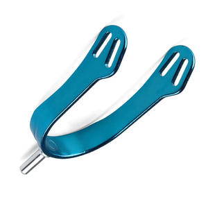 Botas de vaquero de espuelas de acero inoxidable personalizables de alta calidad para equitación ecuestre Color azul Productos equinos Circunferencia - Product Image 4