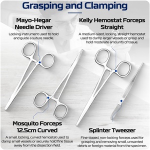 Bộ dụng cụ phẫu thuật 3 món bằng thép không gỉ, thiết bị y tế, kẹp băng giá rẻ, nhà cung cấp - Product Image 5
