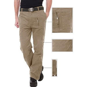 กางเกงทำงานผ้าฝ้ายหลายกระเป๋าสำหรับผู้ชายกางเกงคาร์โก้กลางแจ้งแบบยุทธวิธีกางเกงวิ่งกางเกงอเนกประสงค์ทนทานสำหรับฝึกซ้อม - Product Image 4