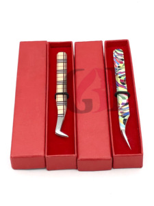 Meilleur Style Russe Volume Conception Différente Papier Revêtement Isolation Pointe Argent Logo Personnalisé Extension De Cils Pince À Épiler Outil De Beauté - Product Image 4