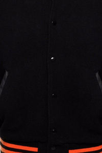 High Quality Black Pure Wool Varsity Letterman Bomber Jacket for Men Genuine Leather Sleeves CollegeBaseballjacket for men - Product Image 6