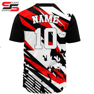 Nouveau design, logo personnalisé, sublimation, broderie en twill, 100% polyester, imprimé, séchage rapide, maillot de baseball pour homme - Product Image 4