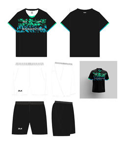 Camisetas deportivas de secado rápido de nuevo diseño, uniformes de tenis de mesa de bádminton con patrón sólido para competiciones de entrenamiento de hombres - Product Image 4