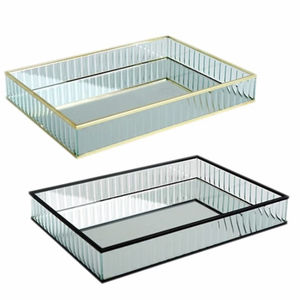 Classic Irregular Shape Rose Gold Iron & Glass Eco-Friendly Dishwasher Safe <b>Storage</b> <b>Tray</b> for Tableware Home Decor - Product Image 4