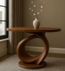 Mesa de consola de madera maciza Natural hecha a mano de alta calidad, diseño minimalista de lujo para el hogar, sala de estar, muebles de comedor - Product Image 1