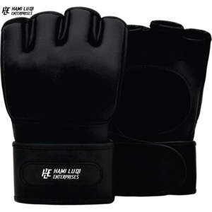 Gants de boxe MMA noirs de qualité supérieure avec logo Gants de boxe Wining imprimés personnalisés pour le sport en cuir de combat vente en gros - Product Image 3