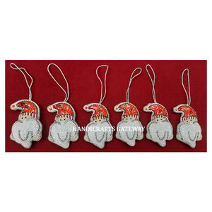 Adornos colgantes de Navidad con bordado Zari de la mejor calidad, forma personalizada, producto de acabado fino de decoración de Festival de Navidad - Product Image 2