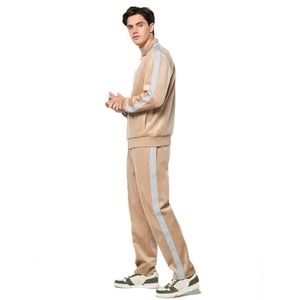 Chándales de terciopelo de peso pesado transpirables personalizados para hombres Cremallera completa Gimnasio Ropa deportiva atlética Hasta la rodilla OEM disponible - Product Image 2