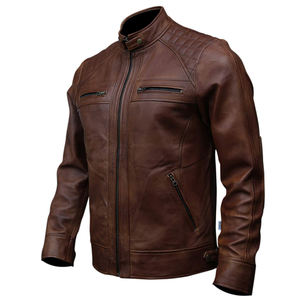 Fashionable Custom Design Men zipper <b>Leather</b> Jacket Pakistan Made <b>Top</b> Product <b>Leather</b> Jacket For Men And Bikers wear - Product Image 6
