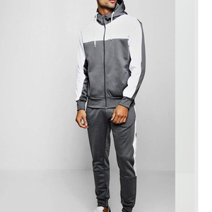 Vente en gros 100% ensemble de survêtements en molleton de coton sweat à capuche complet pantalon de sport de course tenues pour hommes survêtement avec poches zippées - Product Image 3