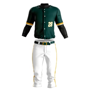 Maillot de baseball pour homme adulte respirant à séchage rapide, col en V, 100% polyester, imprimé sur mesure par sublimation, tissu uni 300g, OEM personnalisé - Product Image 1