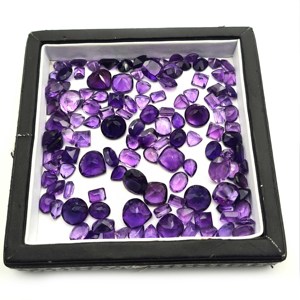 อเมทิสต์ธรรมชาติผสมรูปร่างและขนาดตัดพลอยหลวม100ชิ้นอัญมณีจำนวนมากสำหรับการทำเครื่องประดับหินคุณภาพสูง2-10มม. - Product Image 5