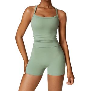 2PCS Seamless Yoga Set <b>Women</b> Workout Set Sportswear Gym Clothing Fitness Long Sleeve Crop Top High Waist <b>Leggings</b> Sports Suits - Product Image 5