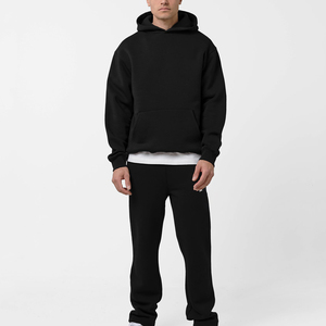 Venta al por mayor de alta calidad 100% chándal de algodón grueso personalizado con capucha y Joggers conjunto de hombres deporte chándal chándales - Product Image 1