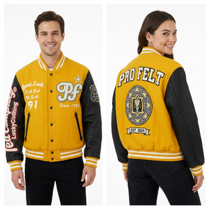 Chaqueta Universitaria de Invierno en Oferta, Color Sólido, Cuerpo de Lana, Mangas de Cuero PU, Chaqueta de Béisbol Estilo Letterman para Hombre - Product Image 5