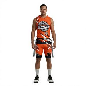 ชุดฟุตบอล 7V7 พิมพ์ลายตามสั่ง พร้อมชื่อและหมายเลข ชุดทีม โพลีเอสเตอร์ 100% แขนกุด ไซส์ใหญ่ ระบายอากาศได้ดี - Product Image 1