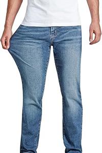 OEM กางเกงยีนส์ผู้ชายผ้าเดนิมแบบลำลองด้านหน้าแบนเรียบแฟชั่นทันสมัยกลางแจ้งแห้งเร็วเสื้อผ้าเดินบนถนนระบายอากาศได้ดี - Product Image 3