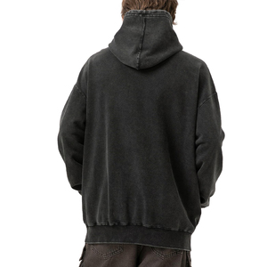 Sweats à capuche surdimensionnés imprimés de logo personnalisé de qualité supérieure pulls à capuche respirants à épaules tombantes pour hommes - Product Image 2