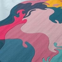 Couleur Splash abstrait nuage fait à la main moderne zone tapis personnalisé touffeté laine forme irrégulière décor à la maison pour salon pique-nique