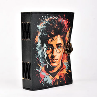 Journal en cuir imprimé livre des ombres Harry P inspiré cahier de sorts vierges Wiccan sorcellerie Grimoire journal d'écriture à couverture rigide