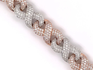 กำไลเพชรโมอิส925สเตอร์ลิงเงิน13มม. แนวฮิปฮอปสินค้าราคาโรงงาน - Product Image 3