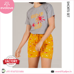 ชุดนอนผ้าฝ้าย100% สำหรับผู้หญิงชุดนอนสองชิ้นแขนสามส่วนสีฟ้าทนทานชุดเสื้อเจอร์ซีย์สำหรับผู้หญิงไซส์ XL ใส่อยู่บ้านฤดูใบไม้ผลิ - Product Image 2