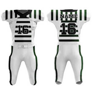 Ensemble de maillot et short de football américain personnalisé par sublimation OEM, imprimé, anti-bactérien, séchage rapide, tissu respirant - Product Image 6