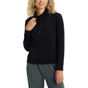 Premium Terry Winter Cotton Women's Slim Fit Hoodie Casual <b>String</b> Pullover Custom Logo Blank Yoga Kangaroo Pocket <b>Top</b> Split Hem - Product Image 3