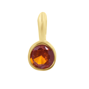 Orange Cubic Zirconium Round Shape 925 Sterling Silver Gold & Rhodium Plated Religious Pendant for Jewelry Making Necklace - Product Image 4