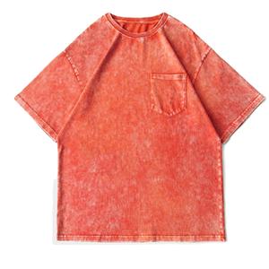 เสื้อยืดทรงหลวมแบบดรอปโชว์เดอร์ ล้างสีแบบแอซิดวอช สำหรับผู้หญิง พิมพ์โลโก้ตามสั่ง เป็นมิตรต่อสิ่งแวดล้อม ผ้าฝ้าย 100% สวมใส่สบายๆ - Product Image 5