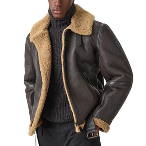 2024 Otoño Invierno cálida chaqueta de cuero de piel abrigos para hombres logotipo personalizado chaquetas de cuero PU de alta calidad para hombres - Product Image 6