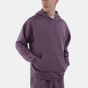 เสื้อฮู้ดผ้าฝ้ายแบบสวมหัวแขนยาวแบบหนาสำหรับผู้ชายเสื้อแบบรูดซิปเต็มตัวมีเชือกรูดแบบเรียบๆสำหรับใส่ไปยิมคลาสสิก - Product Image 4