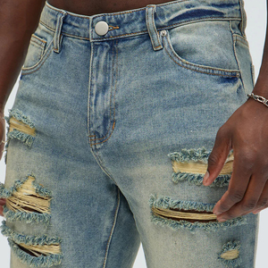 กางเกงยีนส์ขาสั้นผู้ชาย ผ้าฝ้าย 100% ยีนส์วินเทจ ล้างสี ปิดกระดุม มีกระเป๋า ดีไซน์ทันสมัย เหมาะสำหรับใส่ลำลอง สวมใส่สบาย 2026 - Product Image 2