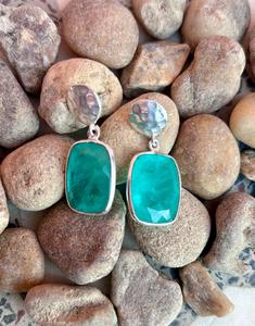 925 plata esterlina Paraiba turmalina pendiente hecho a mano hermoso pendiente de mujer. - Product Image 3