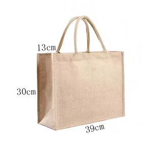 Sacs de jute recyclés écologiques personnalisés fourre-tout à poignée réutilisables avec motif à points Promotion du vendeur pour des achats durables - Product Image 2