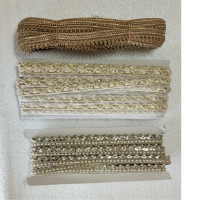 Hecho a medida en piedra trabajo de espejo y perlas blancas fijas bordadas en tres colores para diversos fines en diferentes tamaños - Product Image 6