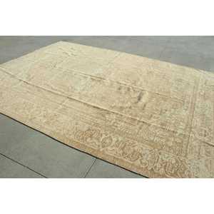 8,2x11,3 ft Rug, Vintage Rug, Turkish <b>Brown</b> <b>Wool</b> Floral Rug - Product Image 4