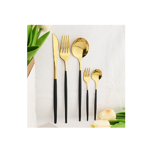 Ensemble de 4 pièces en or avec boîte de rangement et coffre de rangement, ensemble de couverts en acier inoxydable, poignée en pvd noir - Product Image 4