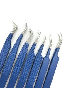 Échantillon gratuit Logo personnalisé 45 pince à épiler à pointe en fibre en forme de L à 90 degrés pince à épiler extension de cils volume pince à épiler - Product Image 4