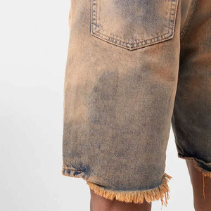 Pantalones cortos vaqueros holgados Vintage de verano personalizados 2025 para hombre, pantalones cortos de trabajo sueltos con servicio OEM, medio pantalón de calle - Product Image 2