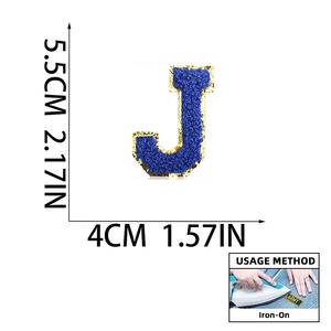 Etiqueta tejida personalizada de TPU de alta frecuencia de fábrica, etiqueta trasera de hierro, parches bordados, etiquetas, parches de alfabeto con borde cortado con láser - Product Image 3