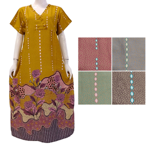 Robes décontractées d'été pour femmes grandes tailles, longueur genoux, douces, à taille élastique, à fleurs, pour dormir ou se détendre - Product Image 1