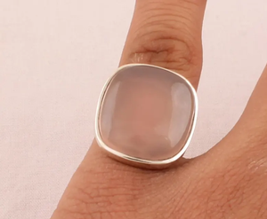 แหวนเงินสเตอร์ลิงแข็งทำด้วยมือทำจาก925แหวนรูปทรงกุหลาบควอตซ์ธรรมชาติสำหรับเป็นของขวัญวันครบรอบของเธอทันสมัย! - Product Image 4