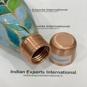 Botella de agua ecológica de cobre de 1 litro con acabado esmaltado personalizable, portátil para el hogar, oficina, uso al aire libre, IEI 25 - Product Image 5