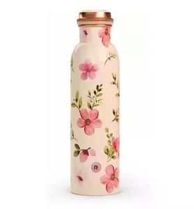 Simple and Elegant Design Sticker Print Pure Copper <b>Water</b> <b>Bottle</b> Customized Sizes Health Benefits <b>Bottle</b> Available for Sell - Product Image 5