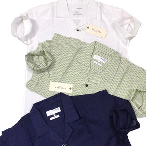 Camisa de Satén de Manga Corta para Hombre, 100% Algodón, Casual, Diseño Sólido, Transpirable, Ecológica, Anti-Pilling, Cuello Camisero, Perfecta - Product Image 1