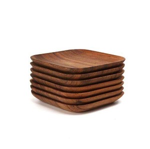 Assiette et vaisselle en bois fruits pour fête de mariage avec vaisselle taille différente et couleur bois naturel - Product Image 5