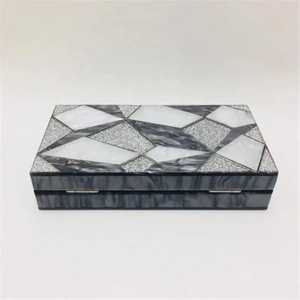 Black & Grey Geometric Resin Clutch Imitation Pearl Gold Plated Luxury <b>Butterfly</b> Solid <b>Charm</b> Clutch Complete Set Women's Wedding - Product Image 4