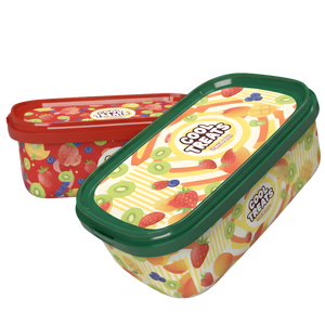 Divan Ambalaj D1000 Contenant rectangulaire pour crème glacée en PP de 20 oz, qualité alimentaire, emballage imprimé IML - Product Image 1